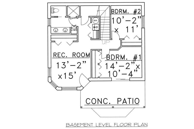 Home Plan - Floor Plan - Lower Floor for Traditional House Plan #117-557 - 2 bed, 1.5 bath