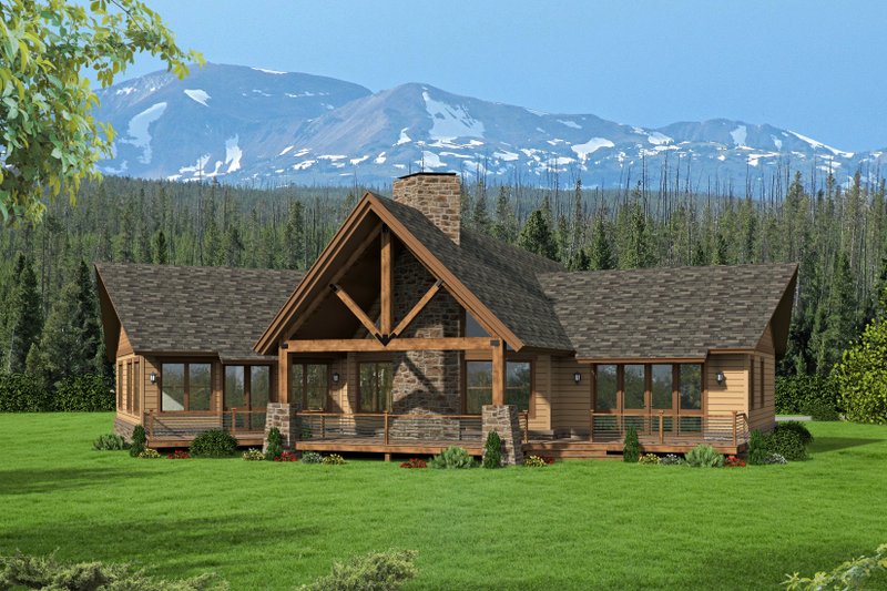Dream House Plan - Exterior - Rear Elevation for Cabin House Plan #932-288 - 3 bed, 2.5 bath