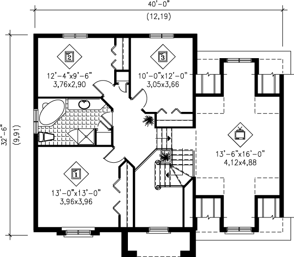 Dream House Plan - European Floor Plan - Upper Floor Plan #25-214