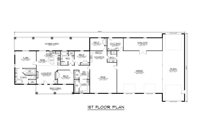 House Blueprint - Floor Plan - Main Floor for Country House Plan #1064-272 - 4 bed, 3 bath