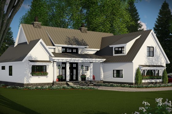 Exterior - Front Elevation 4 for Farmhouse House Plan #51-1130 - 4 bed, 3.5 bath