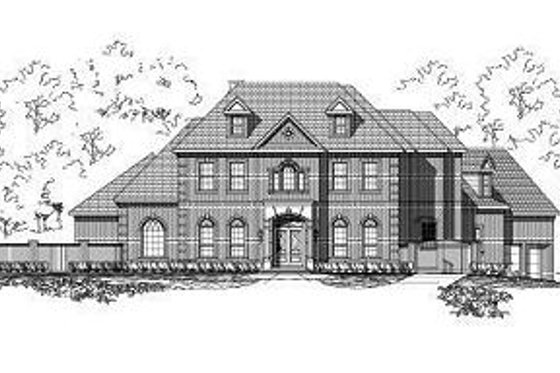 Exterior - Front Elevation for European House Plan #411-616 - 4 bed, 4.5 bath