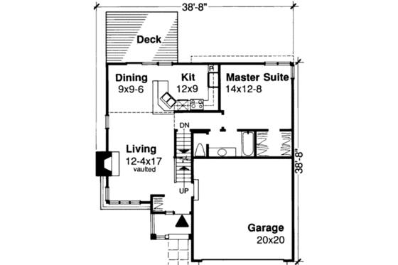 Floor Plan - Main Floor House Plan #320-134 - 3 bed, 2 bath