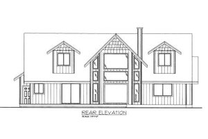 Exterior - Rear Elevation for Traditional House Plan #117-490 - 3 bed, 2.5 bath