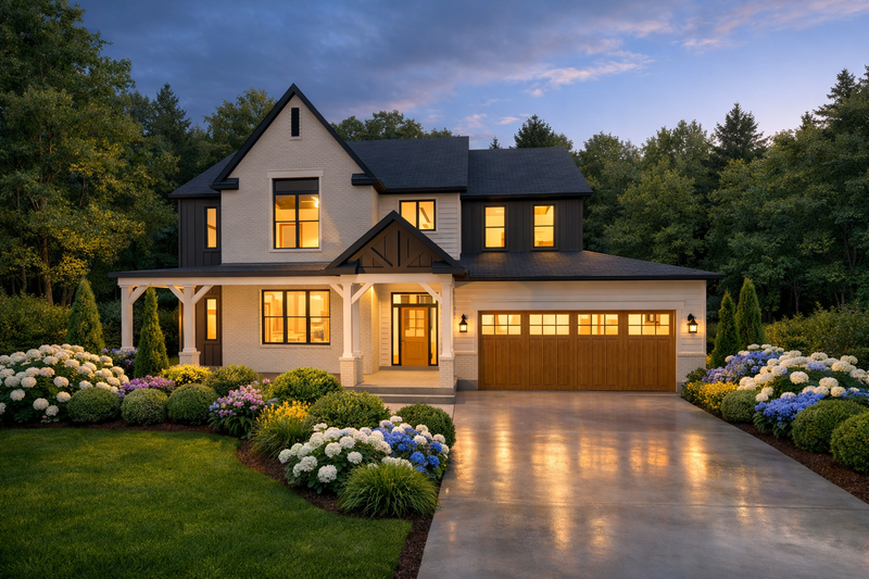 Farmhouse Style House Plan - 5 Beds 3.5 Baths 3265 Sq/Ft Plan #1111-45 Exterior