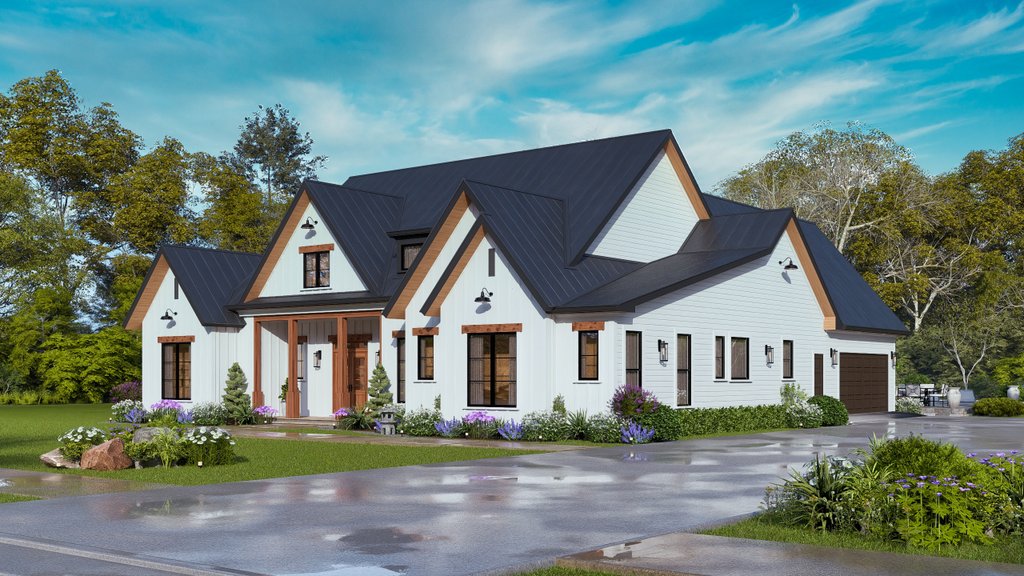 Exterior - Front Elevation 8 for Farmhouse House Plan #119-473 - 3 bed, 3.5 bath