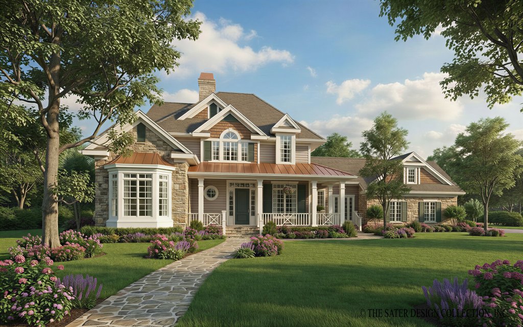 Exterior - Front Elevation 2 for Country House Plan #930-196 - 3 bed, 4.5 bath