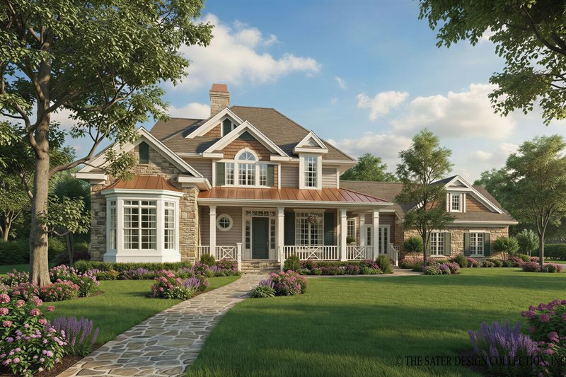 Home Plan - Exterior - Front Elevation 2 for Country House Plan #930-196 - 3 bed, 4.5 bath