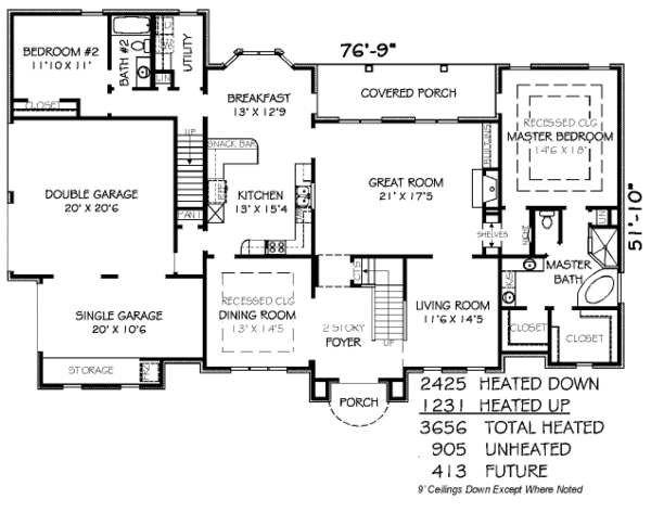 European Floor Plan - Main Floor Plan #424-214