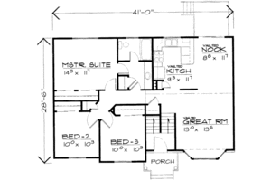Floor Plan - Main Floor for Traditional House Plan #308-133 - 4 bed, 2 bath