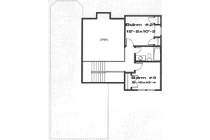 Floor Plan - Upper Floor for European House Plan #6-195 - 3 bed, 2.5 bath