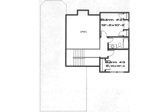 Floor Plan - Upper Floor for European House Plan #6-195 - 3 bed, 2.5 bath