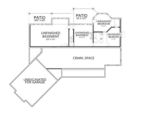 Dream House Plan - Country Floor Plan - Lower Floor Plan #112-229