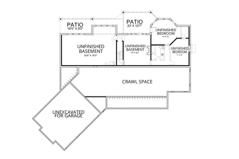 Dream House Plan - Floor Plan - Lower Floor for Country House Plan #112-229 - 5 bed, 4 bath