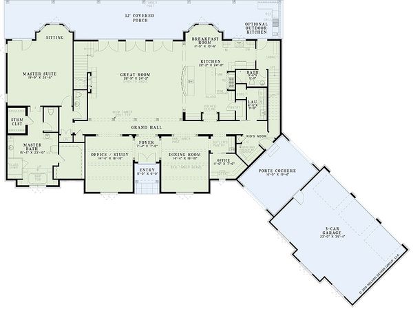 House Plan Design - European Floor Plan - Main Floor Plan #17-2437