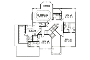Floor Plan - Upper Floor for Traditional House Plan #67-792 - 4 bed, 3 bath