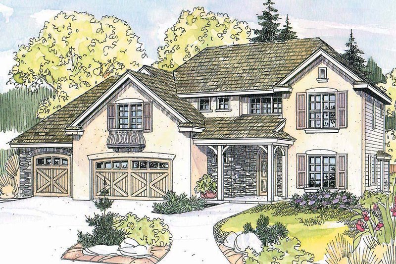 House Plan Design - European Exterior - Front Elevation Plan #124-562