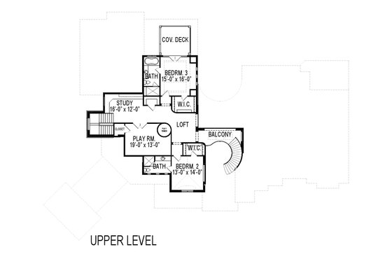 Floor Plan - Upper Floor for European House Plan #920-126 - 3 bed, 3.5 bath
