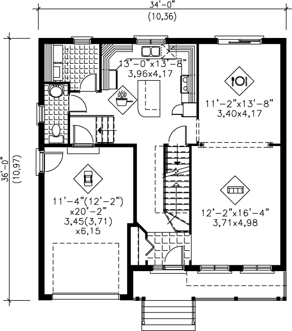 Traditional Floor Plan - Main Floor Plan #25-208
