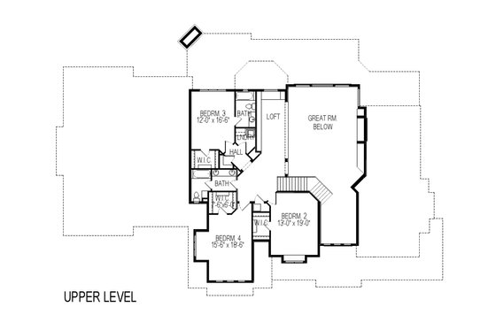 Floor Plan - Upper Floor for Craftsman House Plan #920-59 - 6 bed, 5 bath