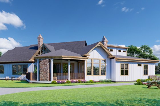 Exterior - Rear Elevation 1 for Craftsman House Plan #54-534 - 3 bed, 2.5 bath