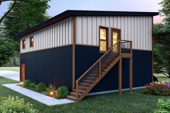 Exterior - Other Elevation for Farmhouse House Plan #932-1055 - 1 bed, 1 bath