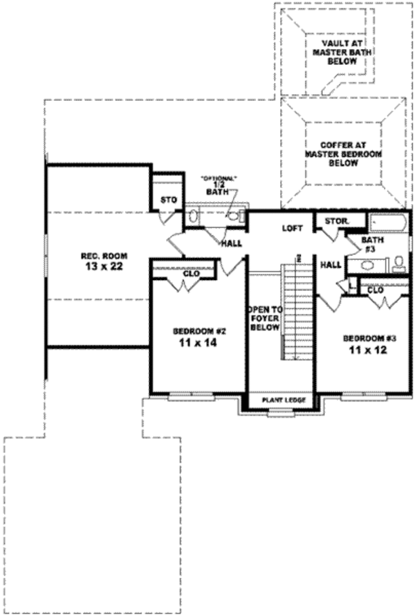 European Floor Plan - Upper Floor Plan #81-933