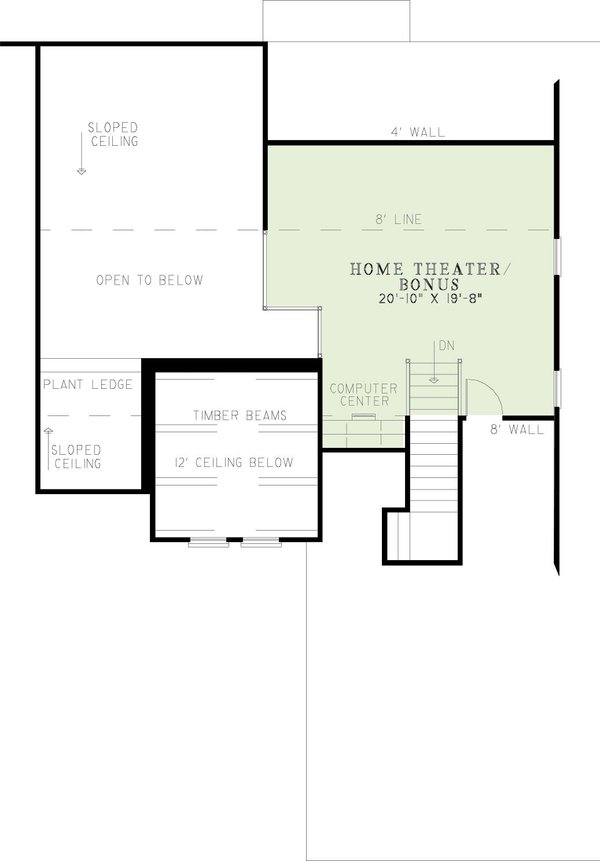 European Floor Plan - Upper Floor Plan #17-113