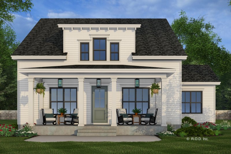 Dream House Plan - Exterior - Rear Elevation 1 for Farmhouse House Plan #51-1280 - 4 bed, 3.5 bath