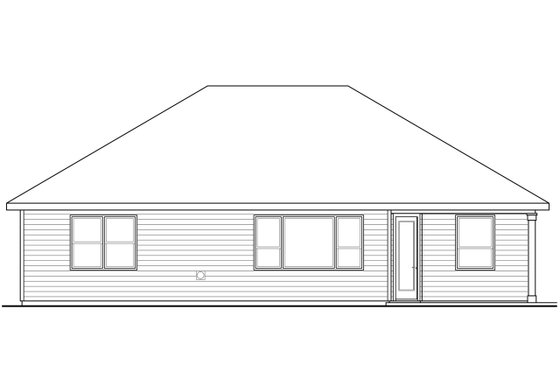Exterior - Rear Elevation for Traditional House Plan #124-1017 - 3 bed, 2 bath