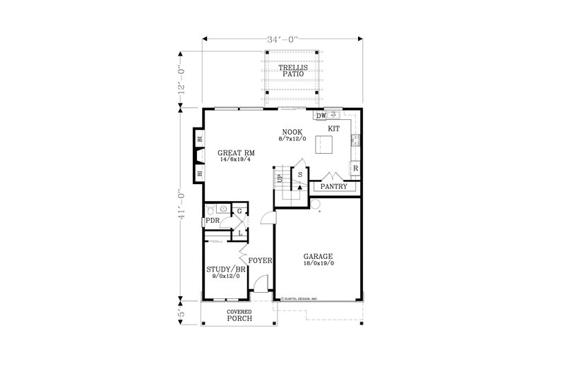 House Design - Floor Plan - Main Floor for Craftsman House Plan #53-709 - 5 bed, 2.5 bath