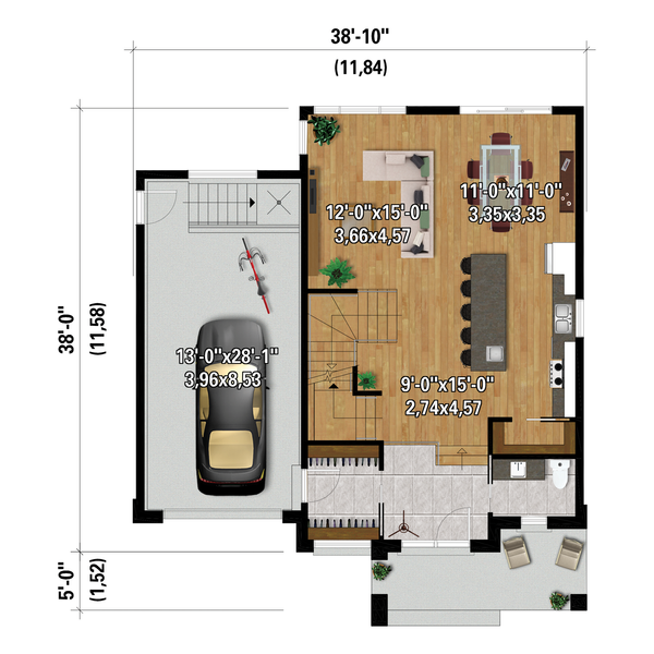 Contemporary Floor Plan - Main Floor Plan #25-4989