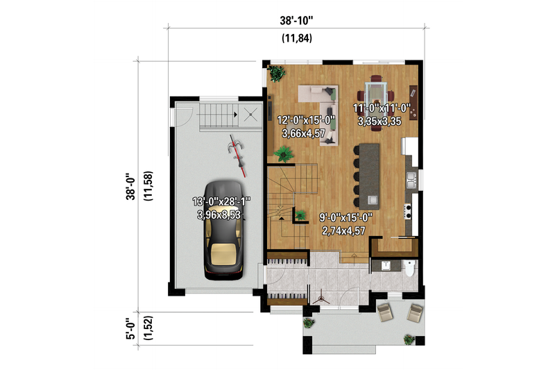 Dream House Plan - Floor Plan - Main Floor for Contemporary House Plan #25-4989 - 3 bed, 2 bath