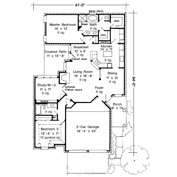 House Plan Design - European Floor Plan - Main Floor Plan #410-245