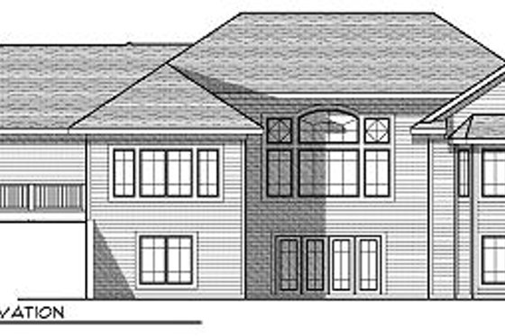 Exterior - Rear Elevation for European House Plan #70-884 - 4 bed, 3.5 bath