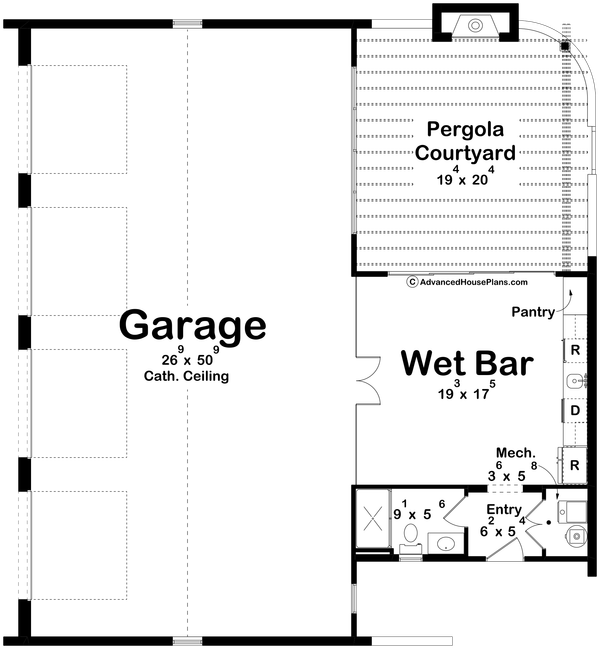 Dream House Plan - Floor Plan - Main Floor for Beach House Plan #455-758, 1 bath