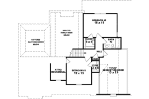 Floor Plan - Upper Floor for Traditional House Plan #81-755 - 3 bed, 2.5 bath