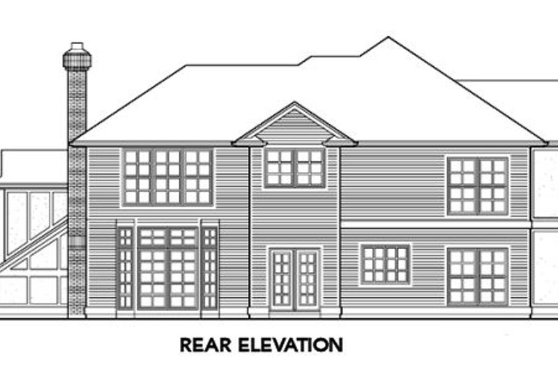 Dream House Plan - Exterior - Rear Elevation for European House Plan #48-328 - 4 bed, 2.5 bath