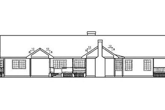 Exterior - Rear Elevation for Farmhouse House Plan #60-161 - 4 bed, 3.5 bath