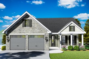 Dream House Plan - Cottage Exterior - Front Elevation Plan #406-9660