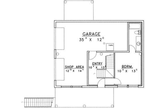 Floor Plan - Lower Floor for Log House Plan #117-485 - 3 bed, 3 bath
