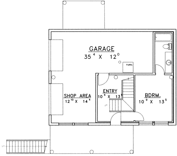 Architectural House Design - Log Floor Plan - Lower Floor Plan #117-485