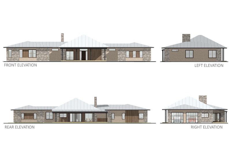 Architectural House Design - Exterior - Other Elevation for Prairie House Plan #924-30 - 4 bed, 2.5 bath