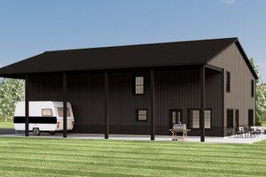 Barndominium Exterior - Front Elevation Plan #1064-424