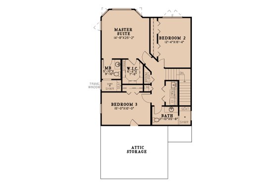 Floor Plan - Upper Floor for Craftsman House Plan #923-196 - 3 bed, 2.5 bath