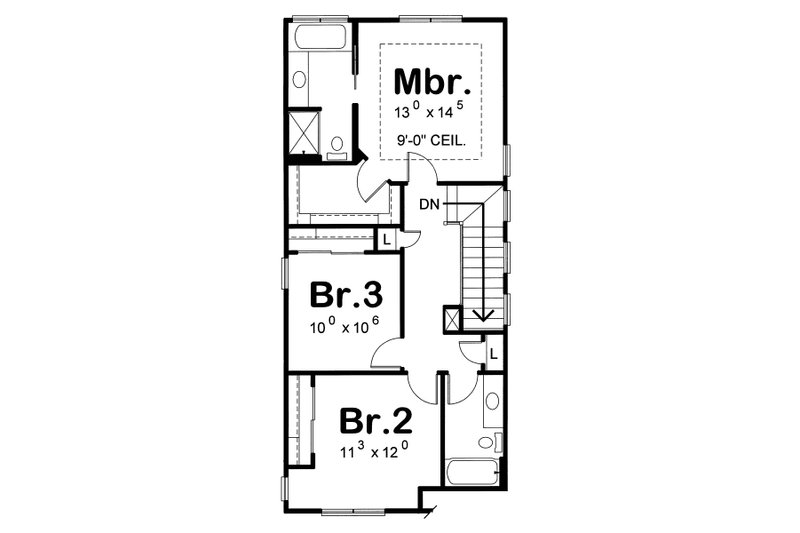 Dream House Plan - Floor Plan - Upper Floor for European House Plan #20-2623 - 3 bed, 3.5 bath