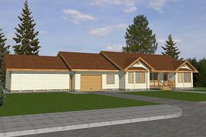 Ranch Exterior - Front Elevation Plan #117-192