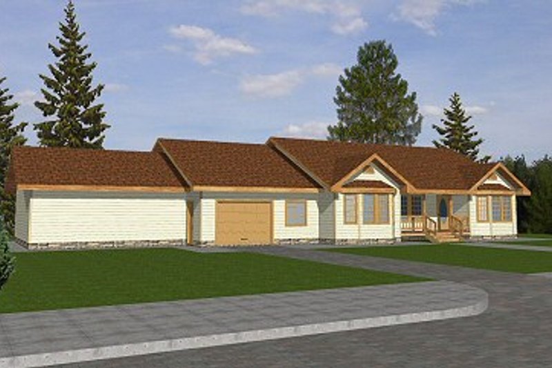 House Blueprint - Ranch Exterior - Front Elevation Plan #117-192