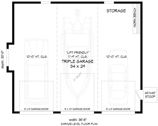 Craftsman Floor Plan - Main Floor Plan #932-1112