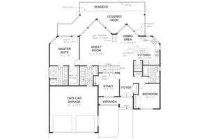 Floor Plan - Main Floor for Traditional House Plan #18-325 - 3 bed, 2 bath